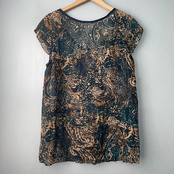 Stamp 10 Babydoll Top Size 10 Sheer Dark Earthy Popover Boho Fairy Grunge Y2K - Picture 4 of 10